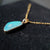 18k Solid Gold Blue River Boulder Opal Pendant Necklace