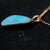 18k Solid Gold Blue River Boulder Opal Pendant Necklace