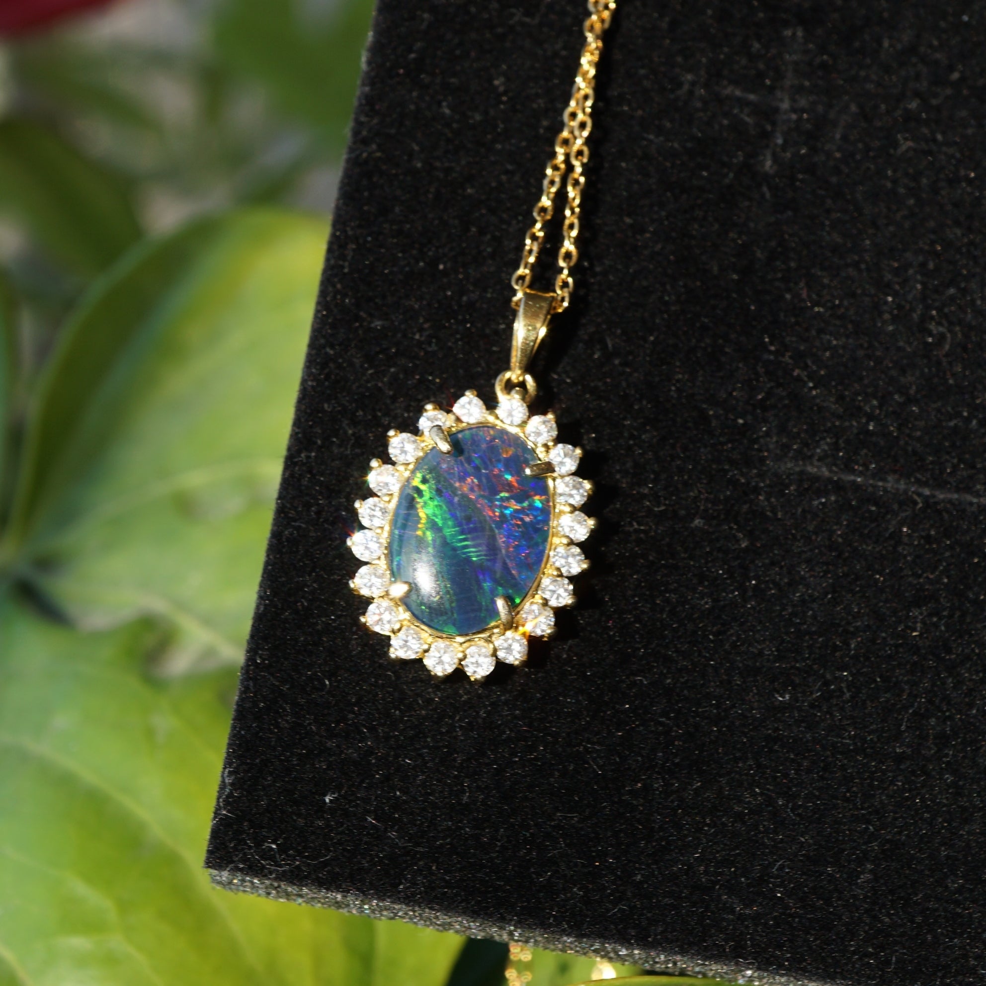 Beautiful Big Opal Pendant Necklace