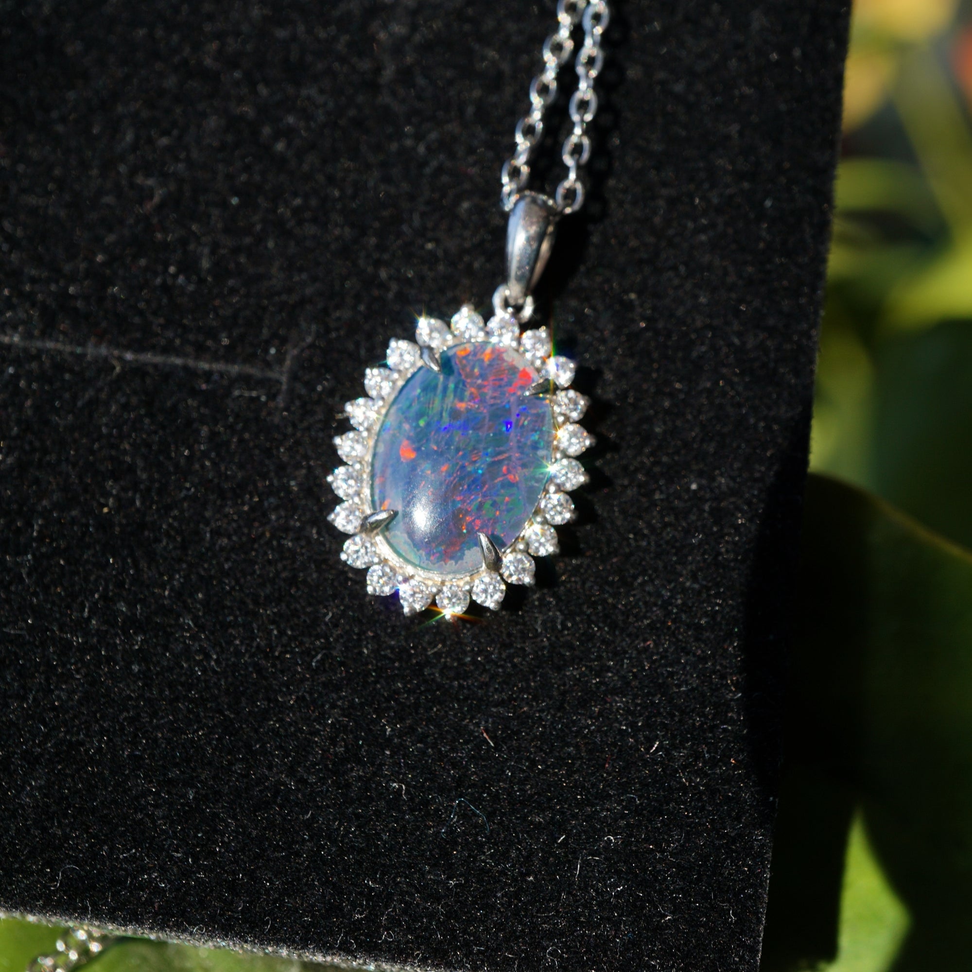 Beautiful Big Opal Pendant Necklace