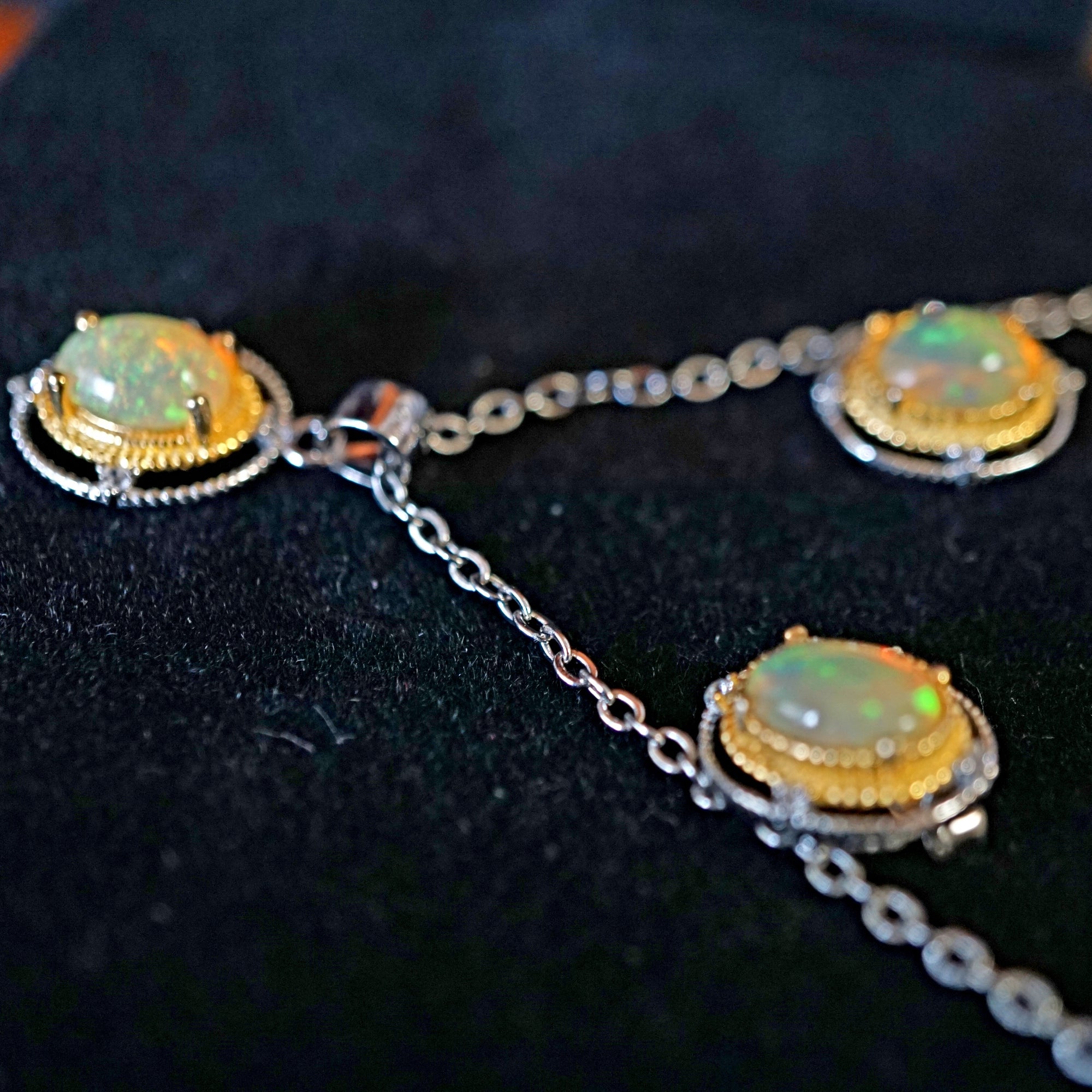 Genuine 18k Gold Plated Ethiopian Opal Jewelry Set, october birthstone jewelry, natural opal jewelry, colorful opal jewelry,gifts,simple ethiopian opal earrings