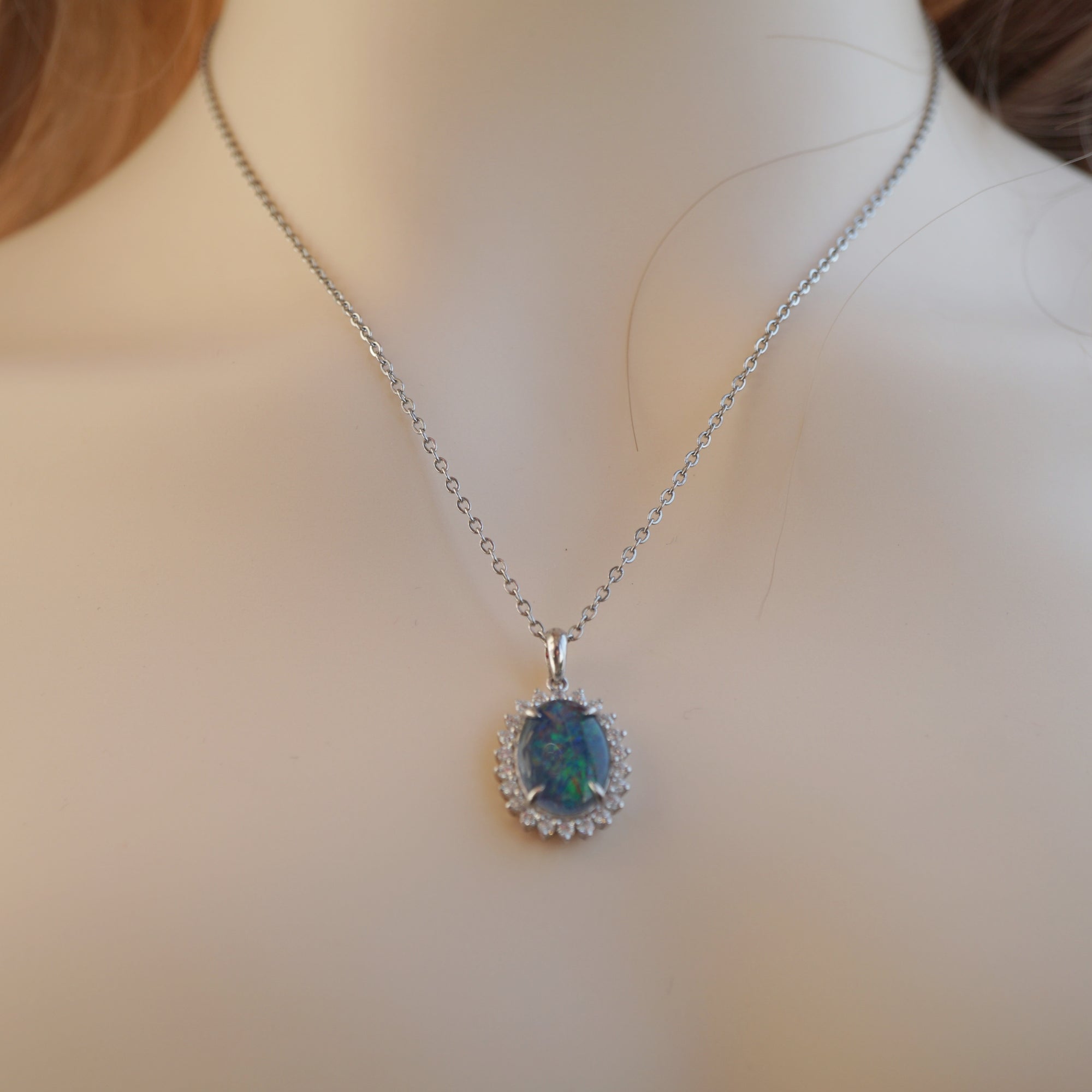 Beautiful Big Opal Pendant Necklace