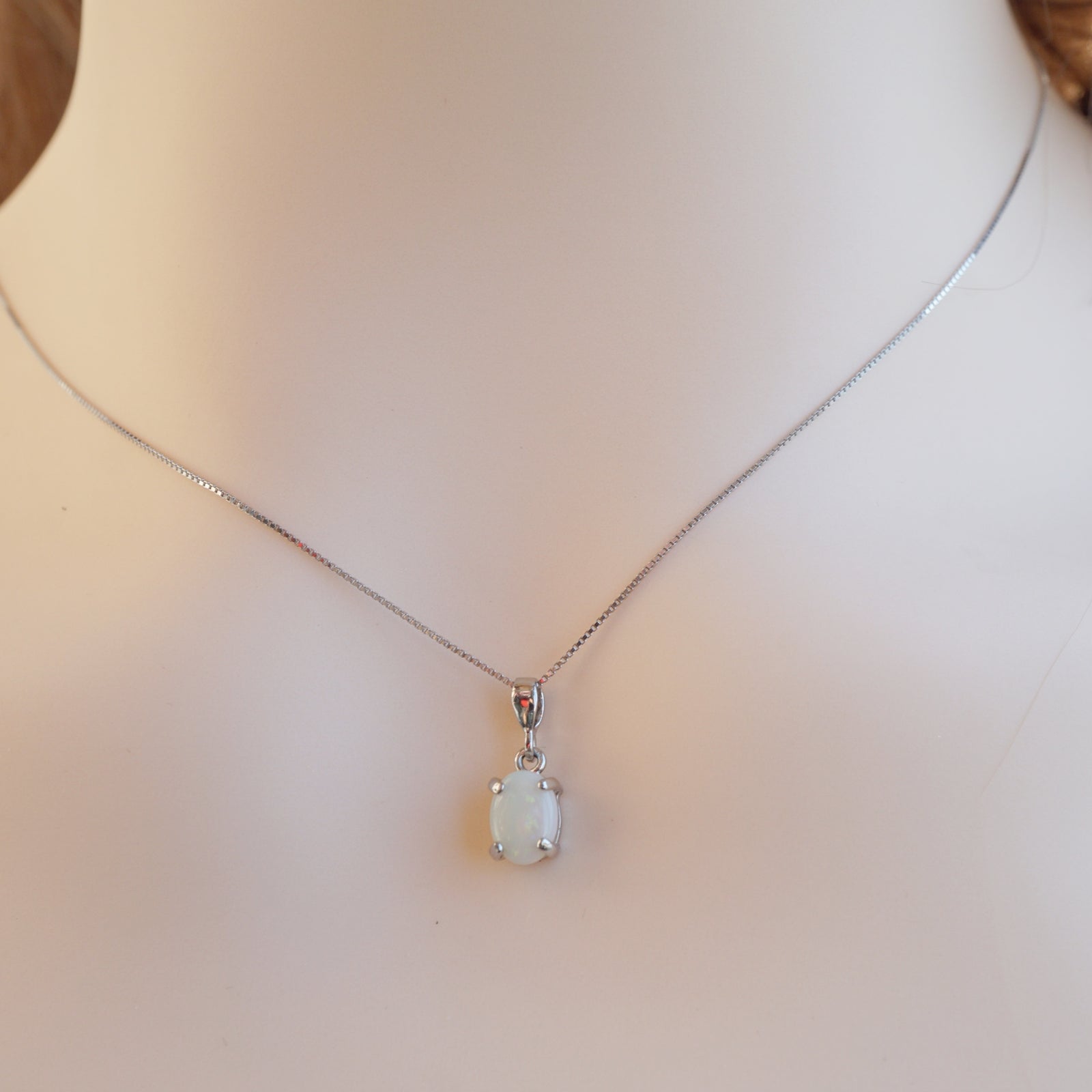 Tiny opal necklace