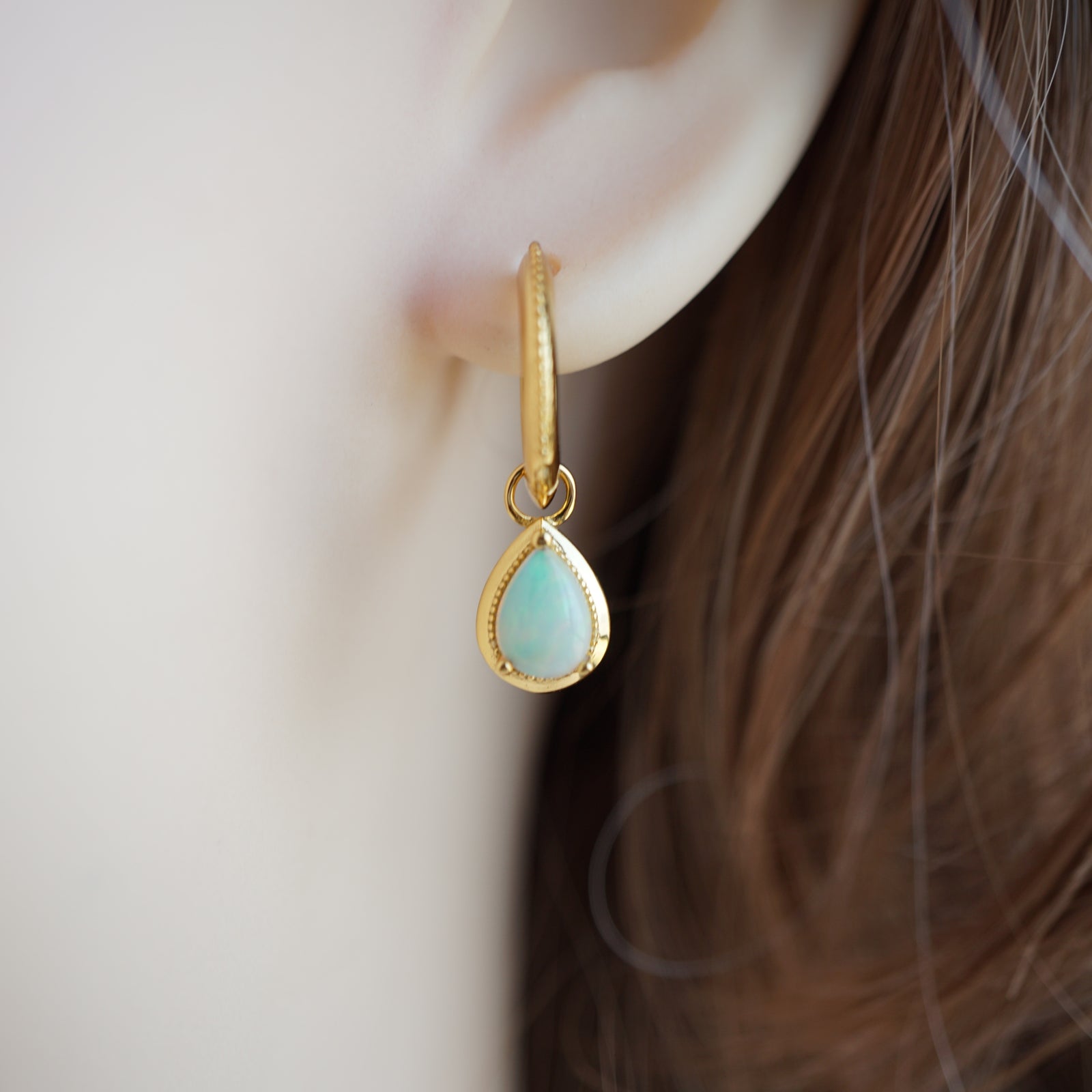 Genuine 18k Gold Plated Ethiopian Opal Earrings