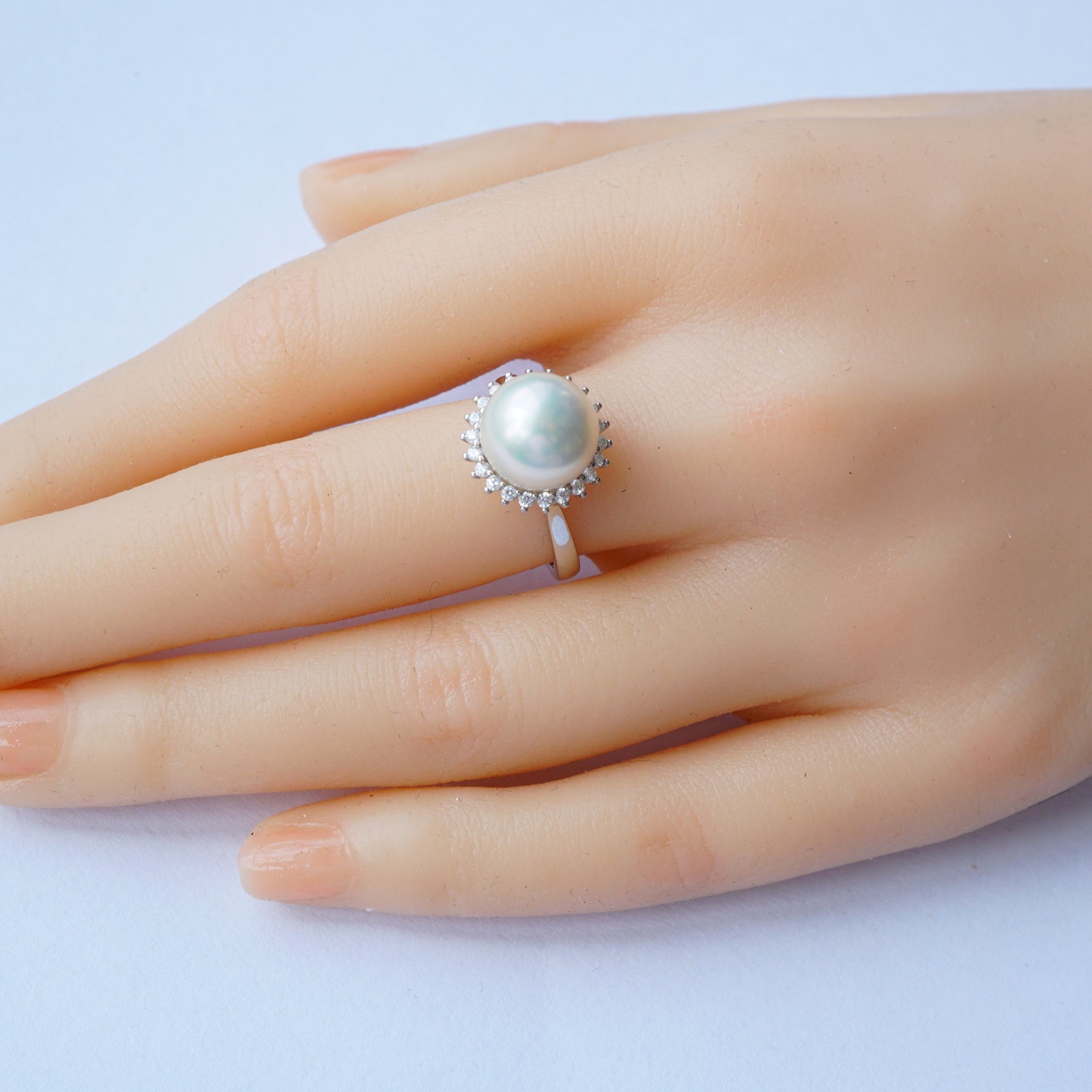 Dainty Wedding Freshwater Pearl Ring - Sterling Silver