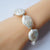 Natural freshwater big baroque coin shaped pearl necklace & bracelet set