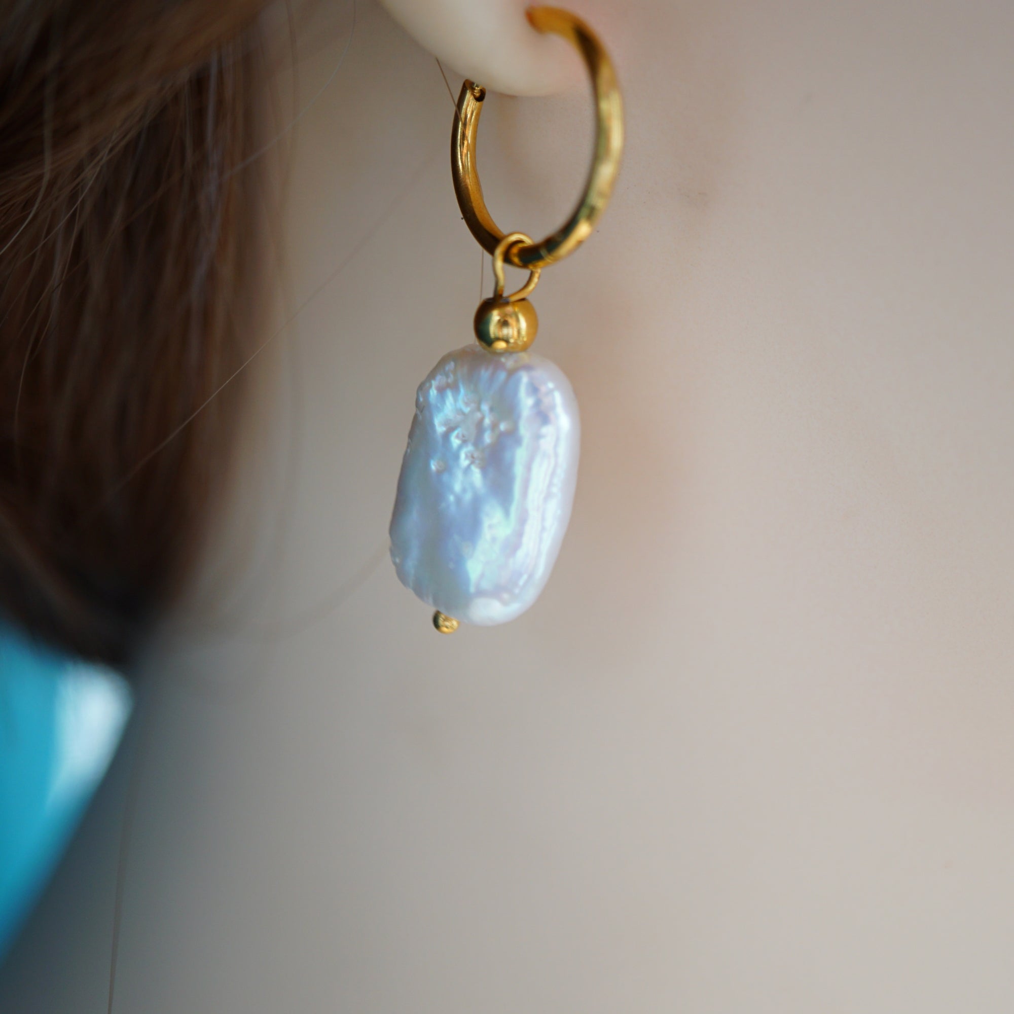 Dainty Baroque Pearl Earrings