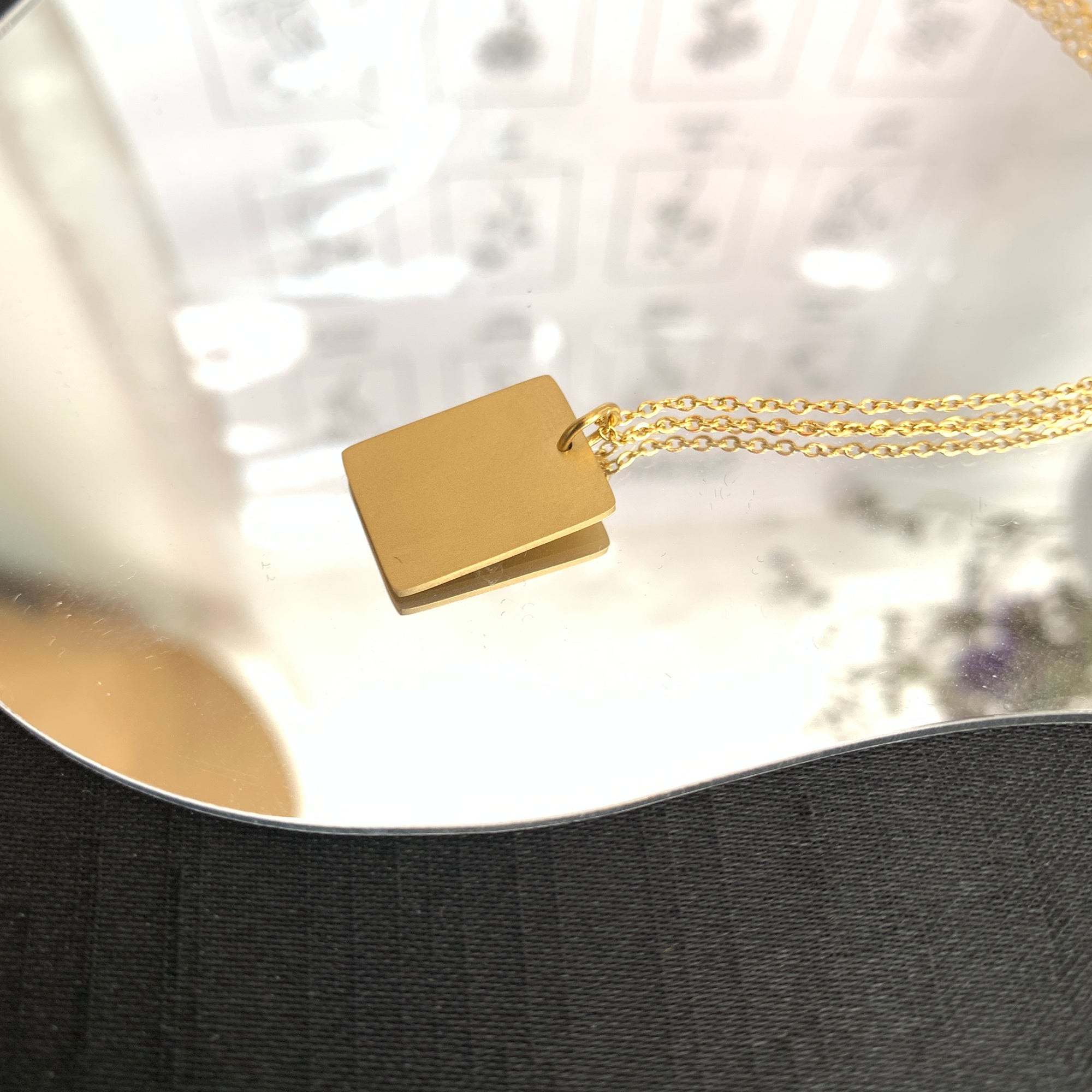 Personalized Rectangular Tag Necklace - Custom Engraved Jewelry for Men & Women