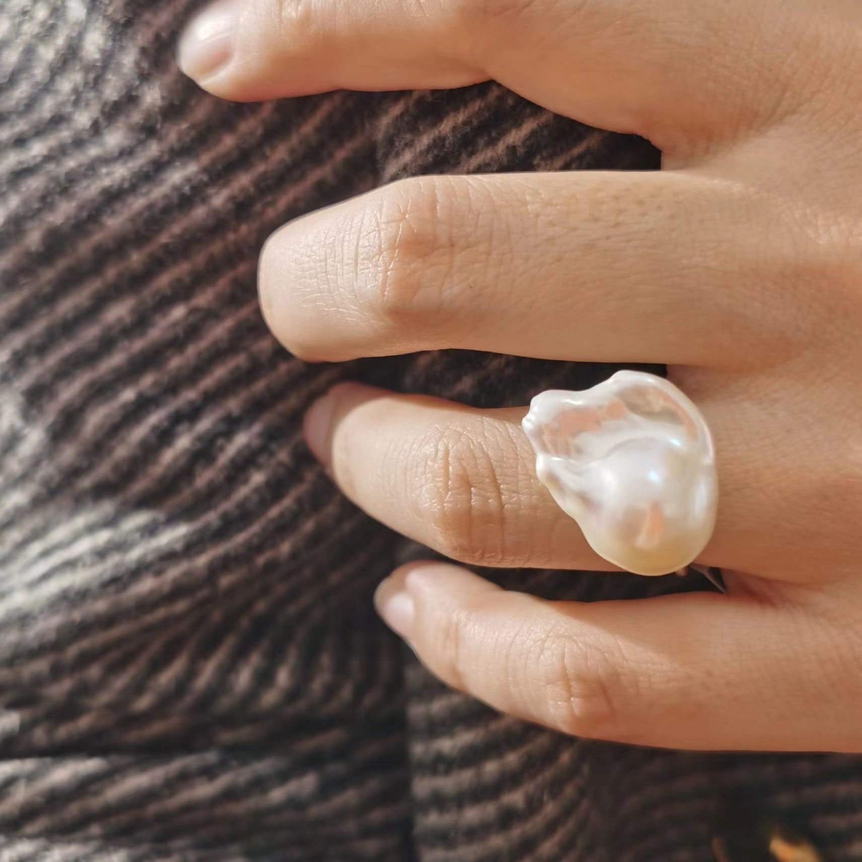 Artisan Handcrafted Baroque Pearl Ring