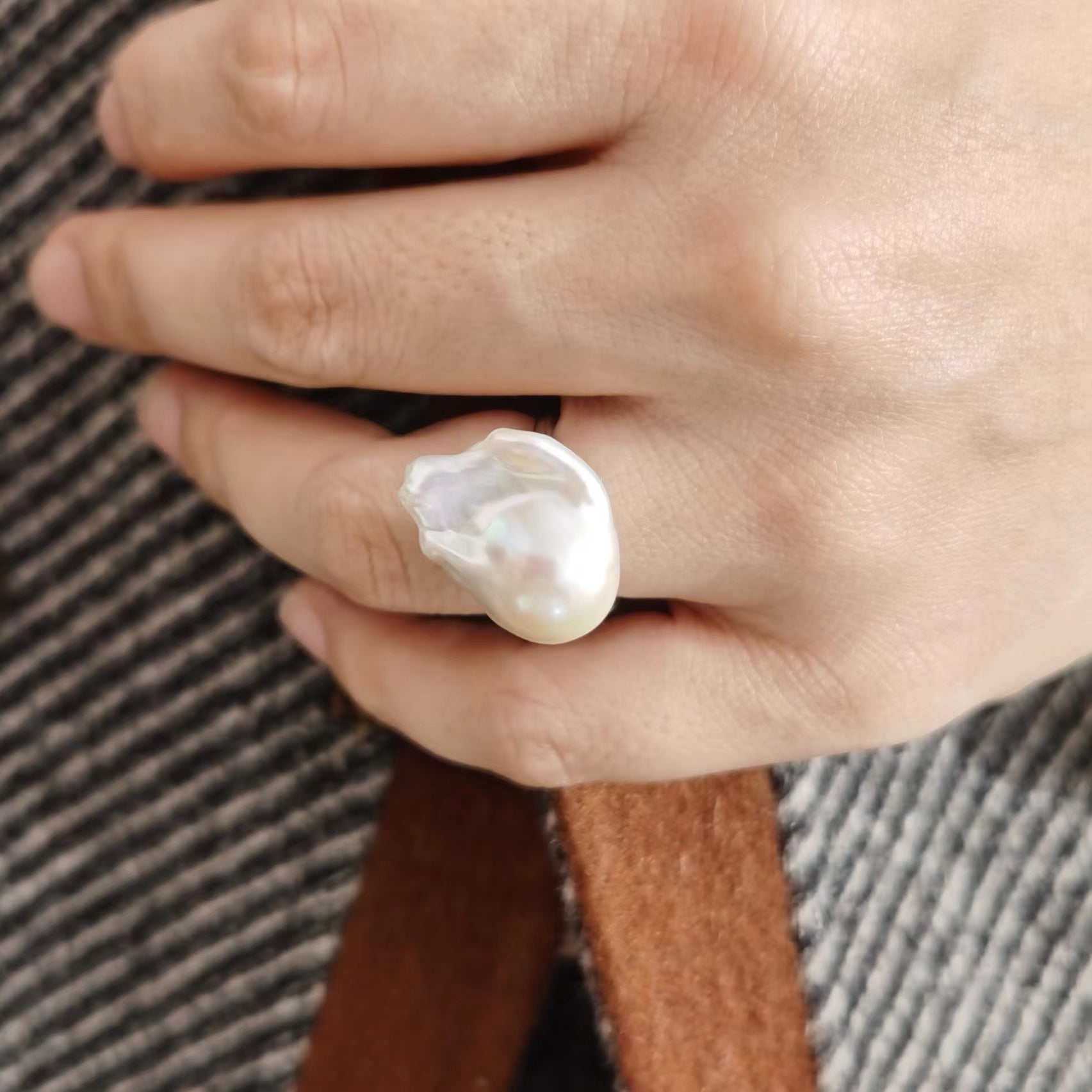 Artisan Handcrafted Baroque Pearl Ring