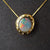 14K Gold Vintage Style Black Opal Necklace