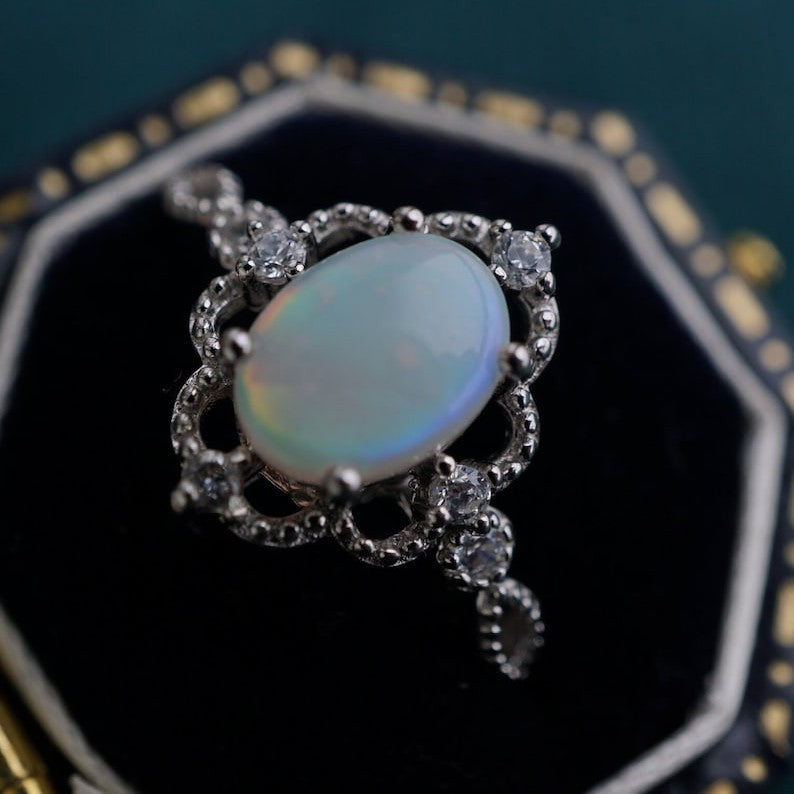 Classic White Opal Ring