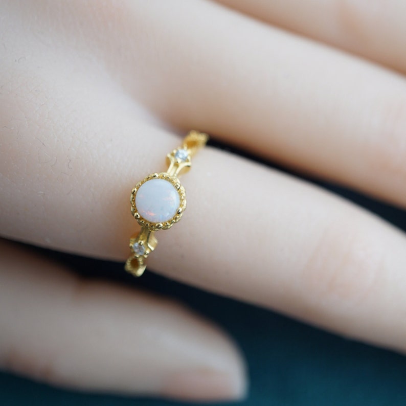 Exquisite Crystal Opal Ring