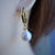 Elegant Baroque Pearl Hoop Earrings