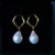 Elegant Baroque Pearl Hoop Earrings