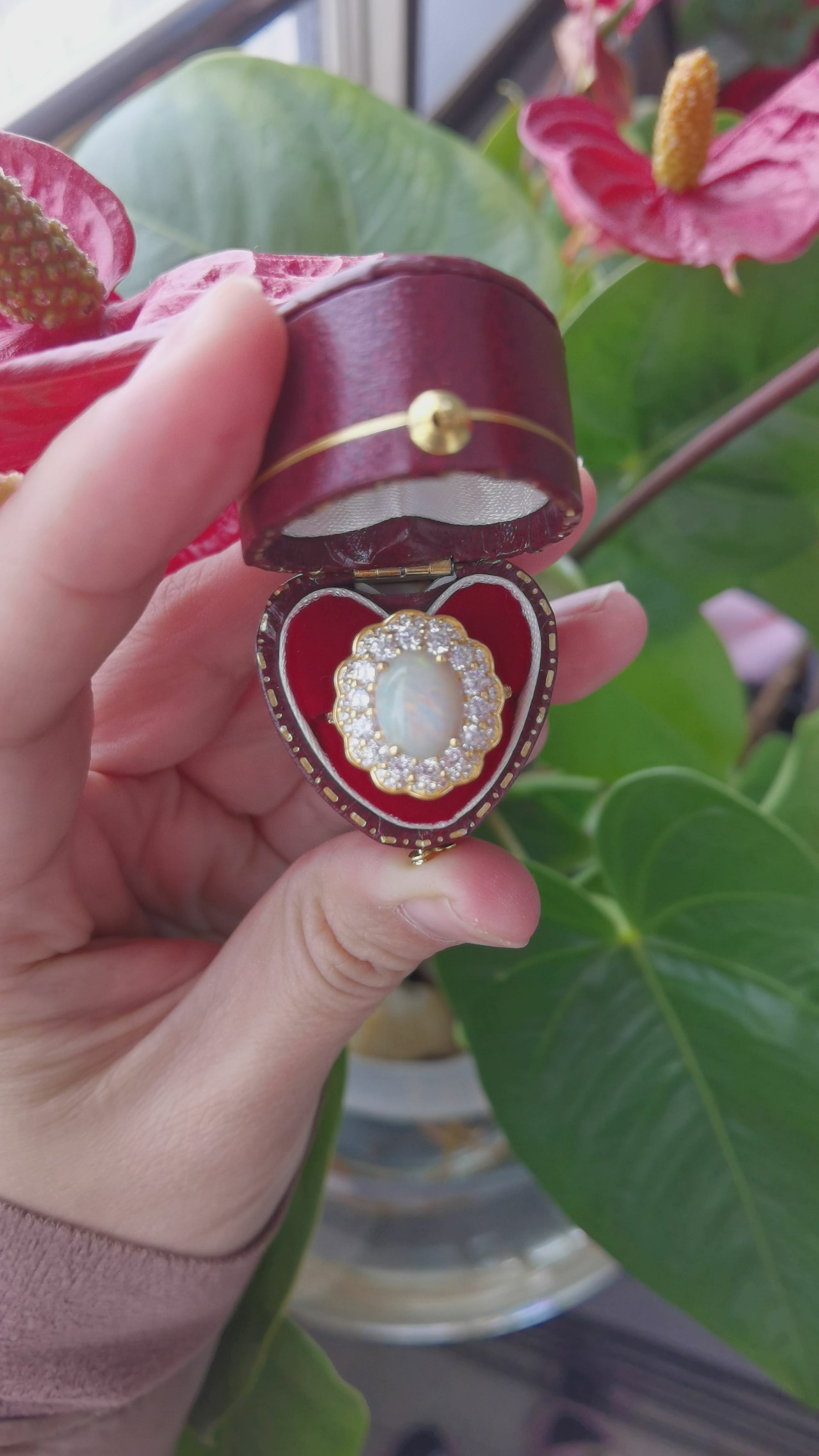 Luxury White Opal Ring, 8X10mm