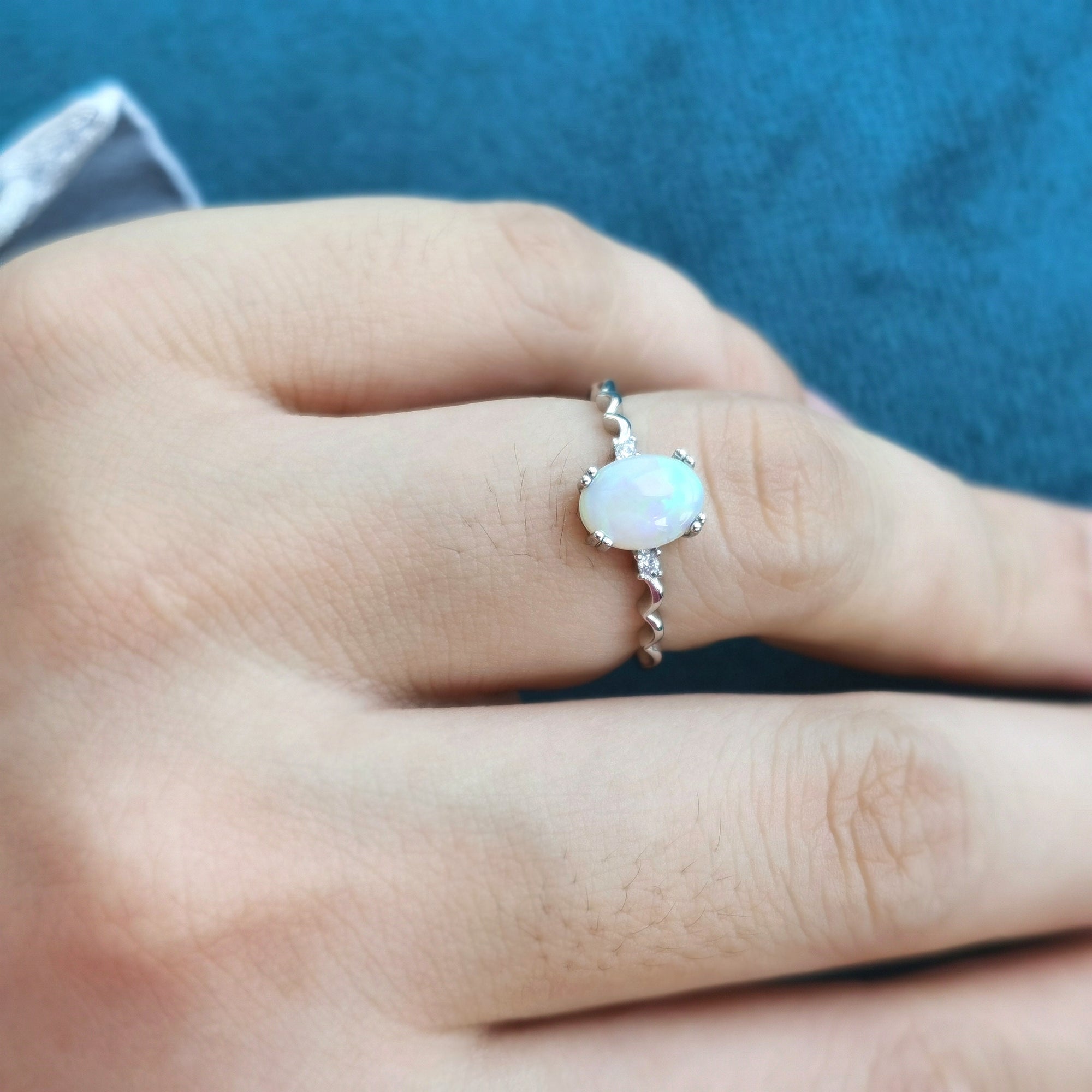 Stunning Australian Crystal Opal Ring-Vsabel Jewellery