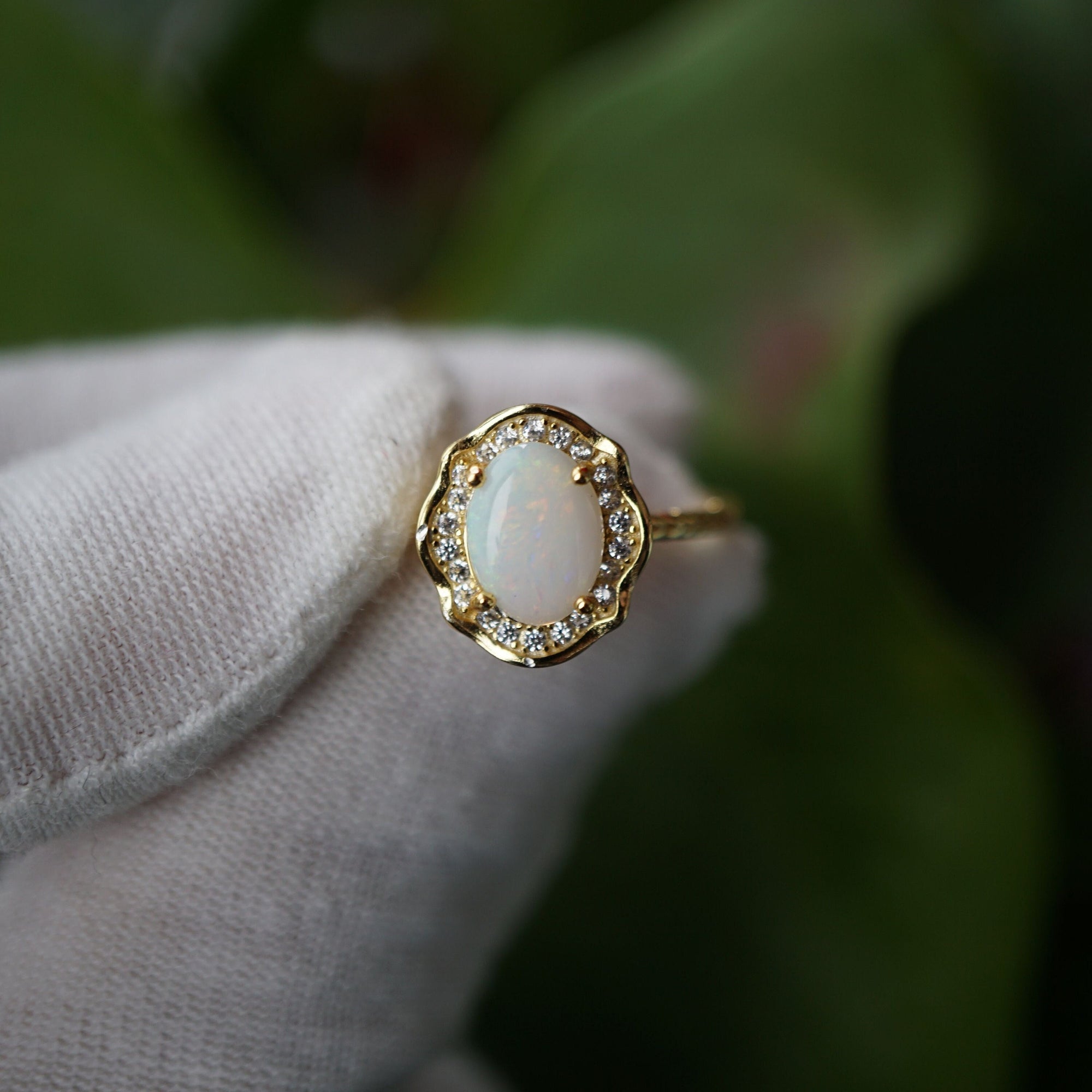 Exquisite Australian Crystal Opal Ring-Vsabel Jewellery