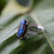 River blue australian boulder opal ring in 925 sterling silver-Vsabel Jewellery