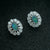 Silver Vintage style opal earring studs, halo opal earrings, dainty opal studs, bridal opal studs, australian opal earrings-Vsabel Jewellery