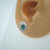 Silver Vintage style opal earring studs, halo opal earrings, dainty opal studs, bridal opal studs, australian opal earrings-Vsabel Jewellery