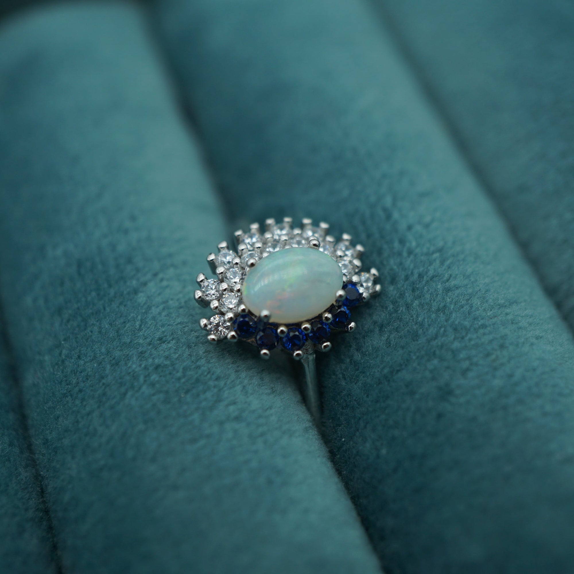 Stunning Australian Solid Crystal Opal Ring, October Birthstone Ring | Stunning Oval Cut Natural-Vsabel Jewellery