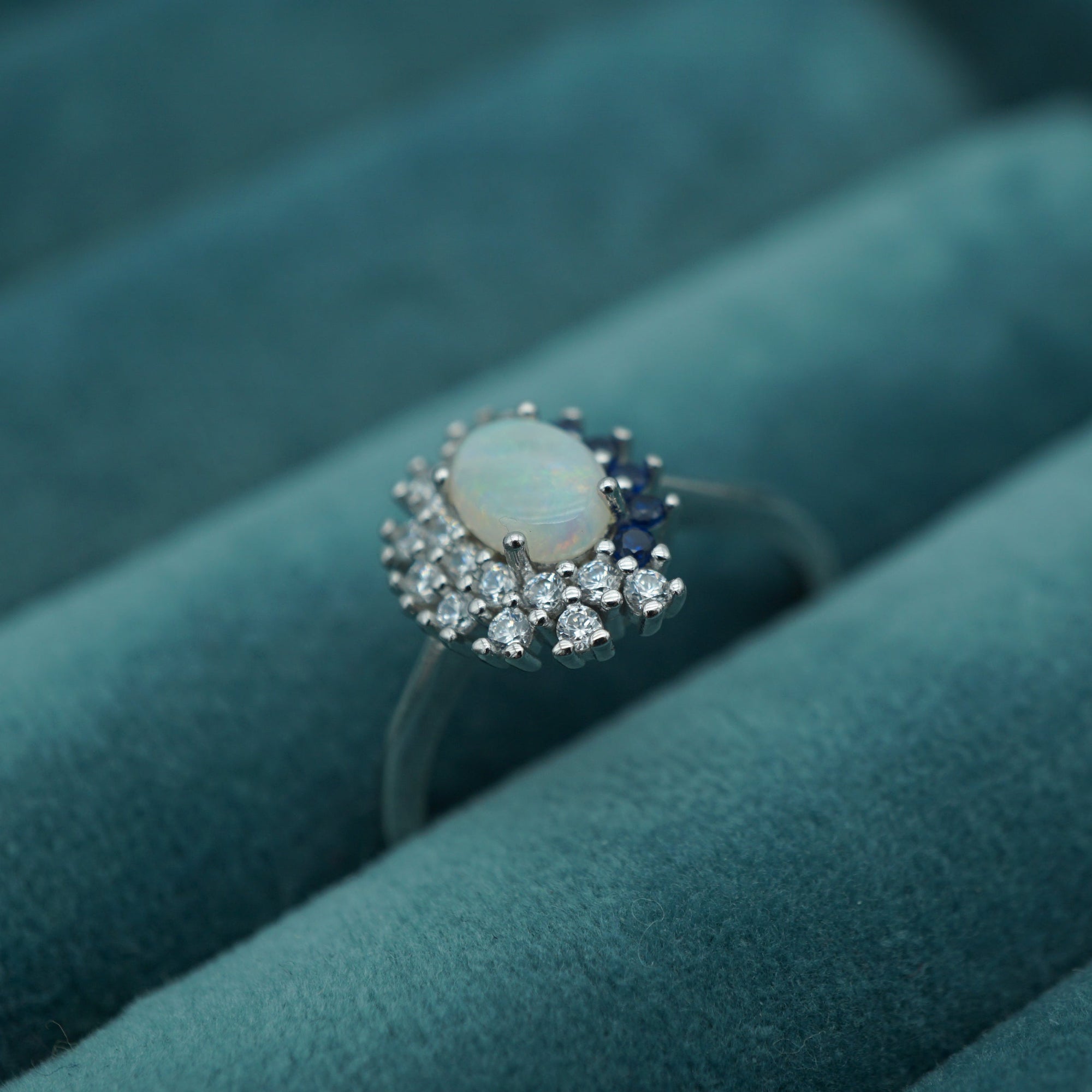 Stunning Australian Solid Crystal Opal Ring, October Birthstone Ring | Stunning Oval Cut Natural-Vsabel Jewellery