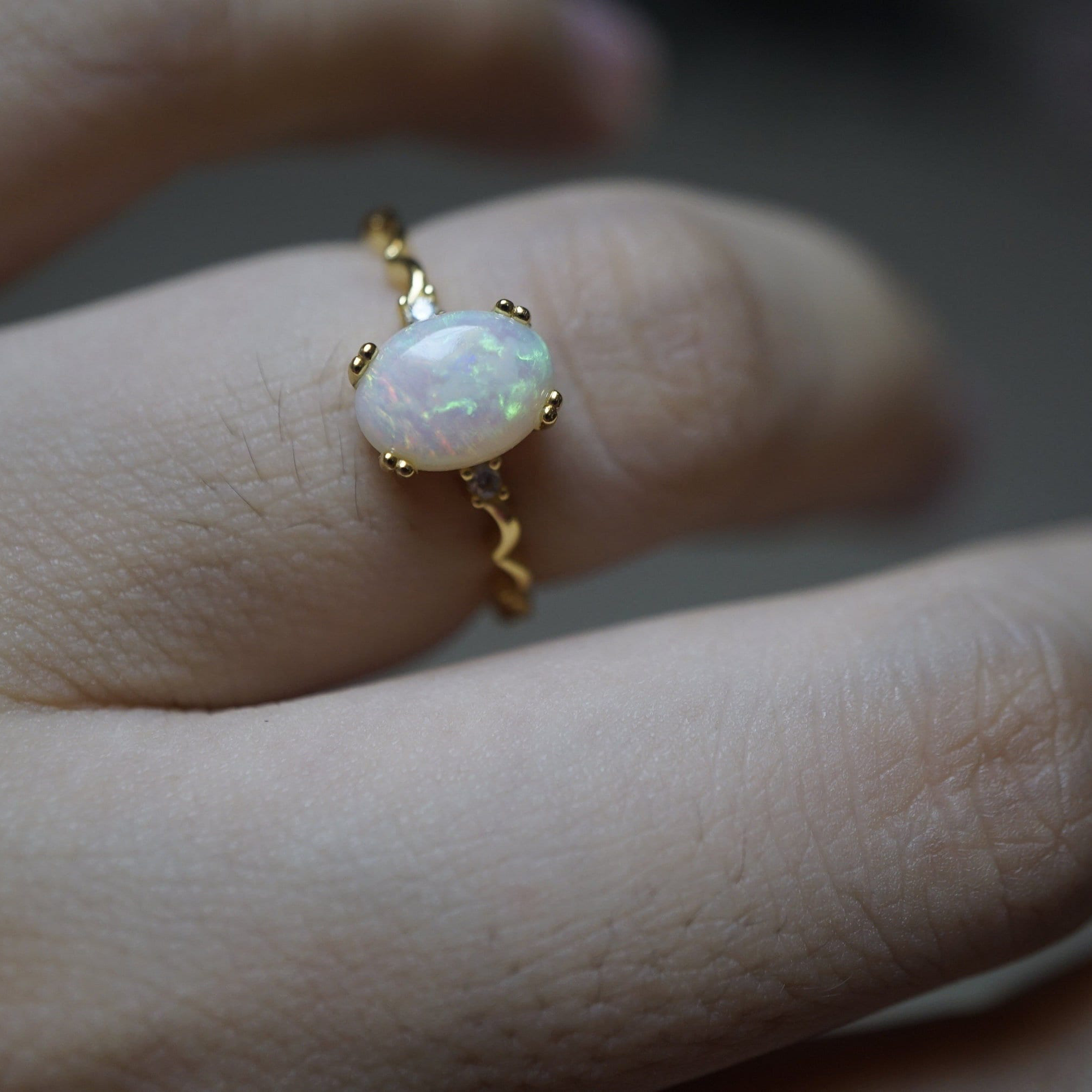 Simple Australian Crystal Opal Ring