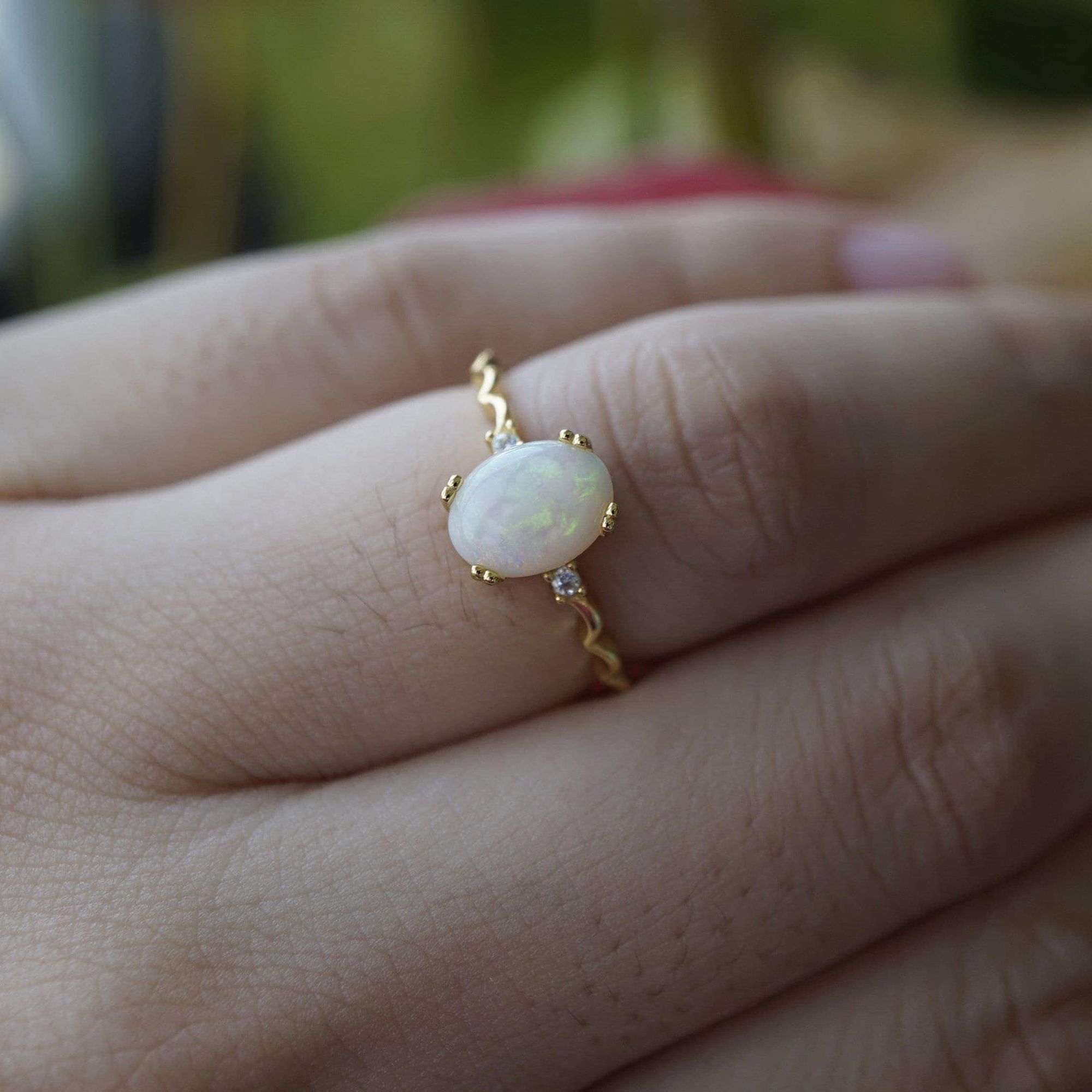 Simple Australian Crystal Opal Ring