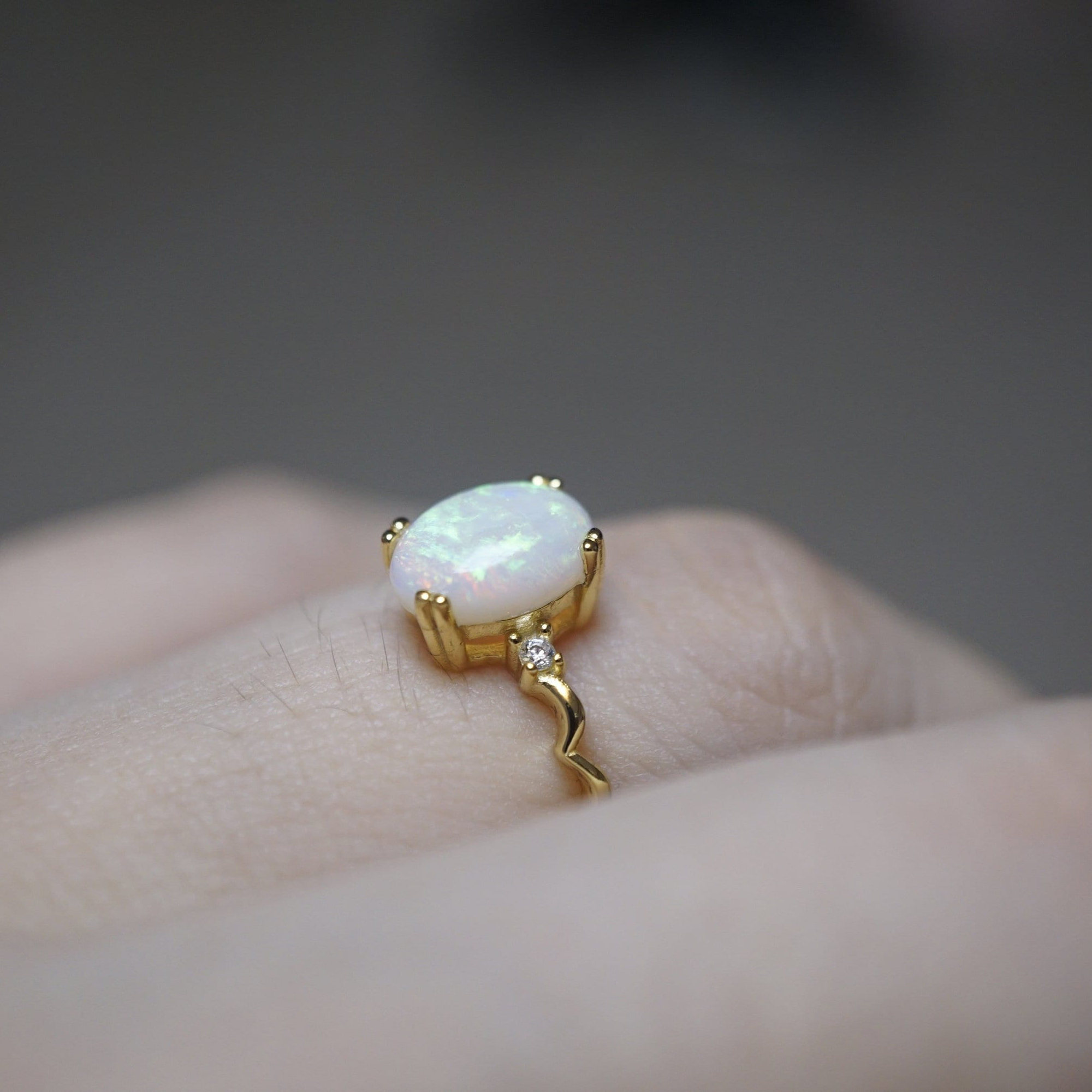 Simple Australian Crystal Opal Ring