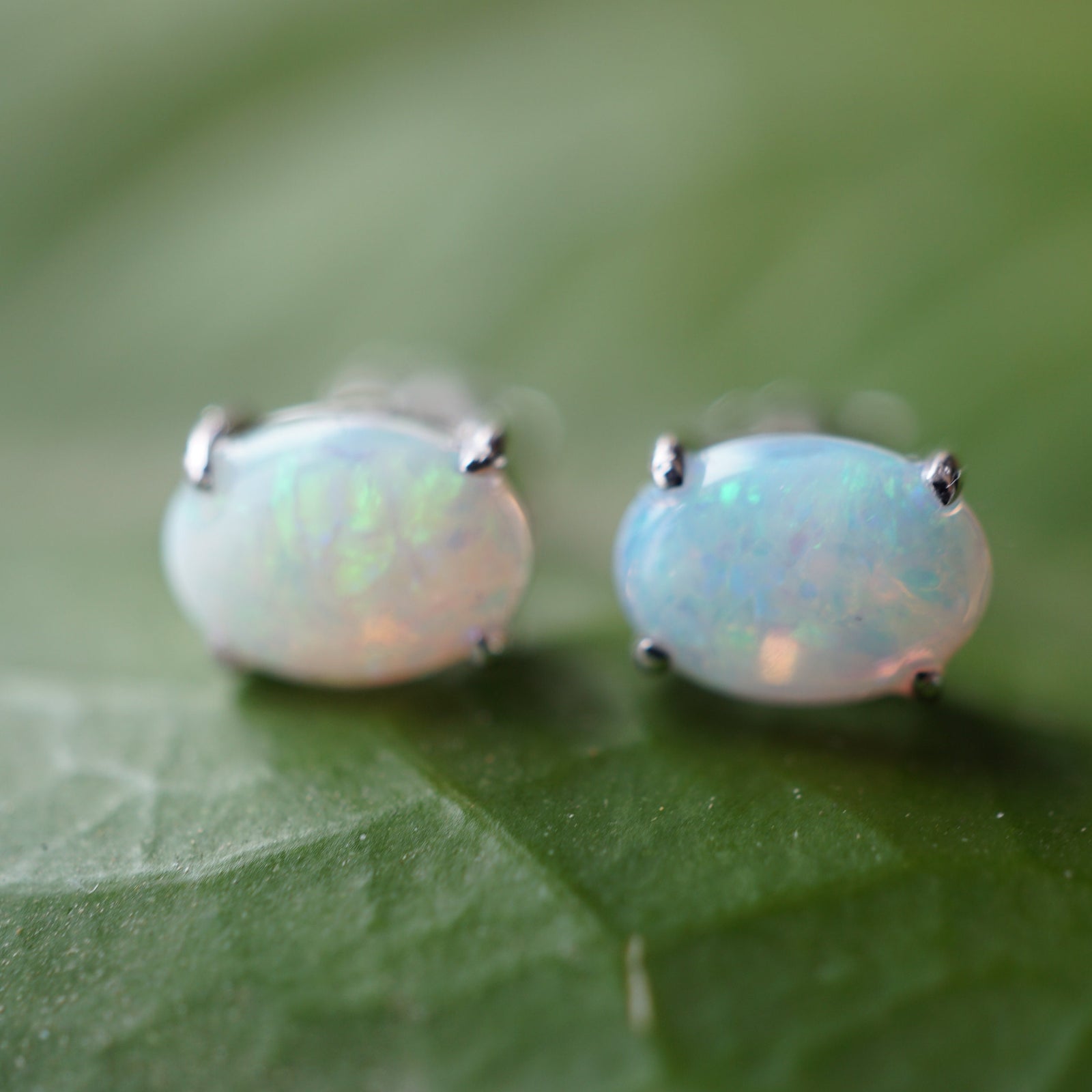 Exquisite 18k Opal Earring Studs - Wedding Jewelry-Vsabel Jewellery