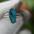 Blue handmade australian boulder opal ring in 925 sterling silver, october birthday boulder opal ring, free form opal ring, one of kind 8-Vsabel Jewellery