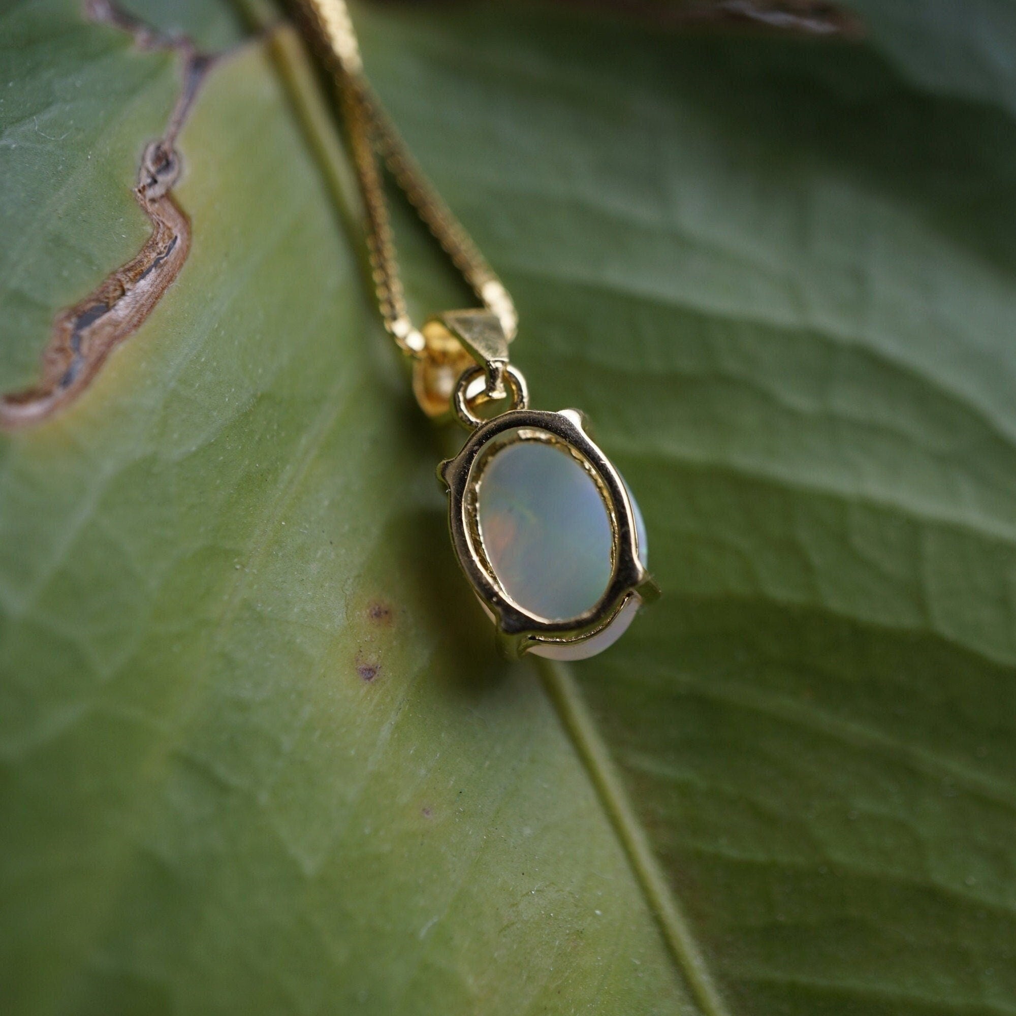 New genuine ethiopian opal necklace, beautiful opal pendant, october birthstone, opal jewelry, opal pendant, dainty necklace, best gradution-Vsabel Jewellery