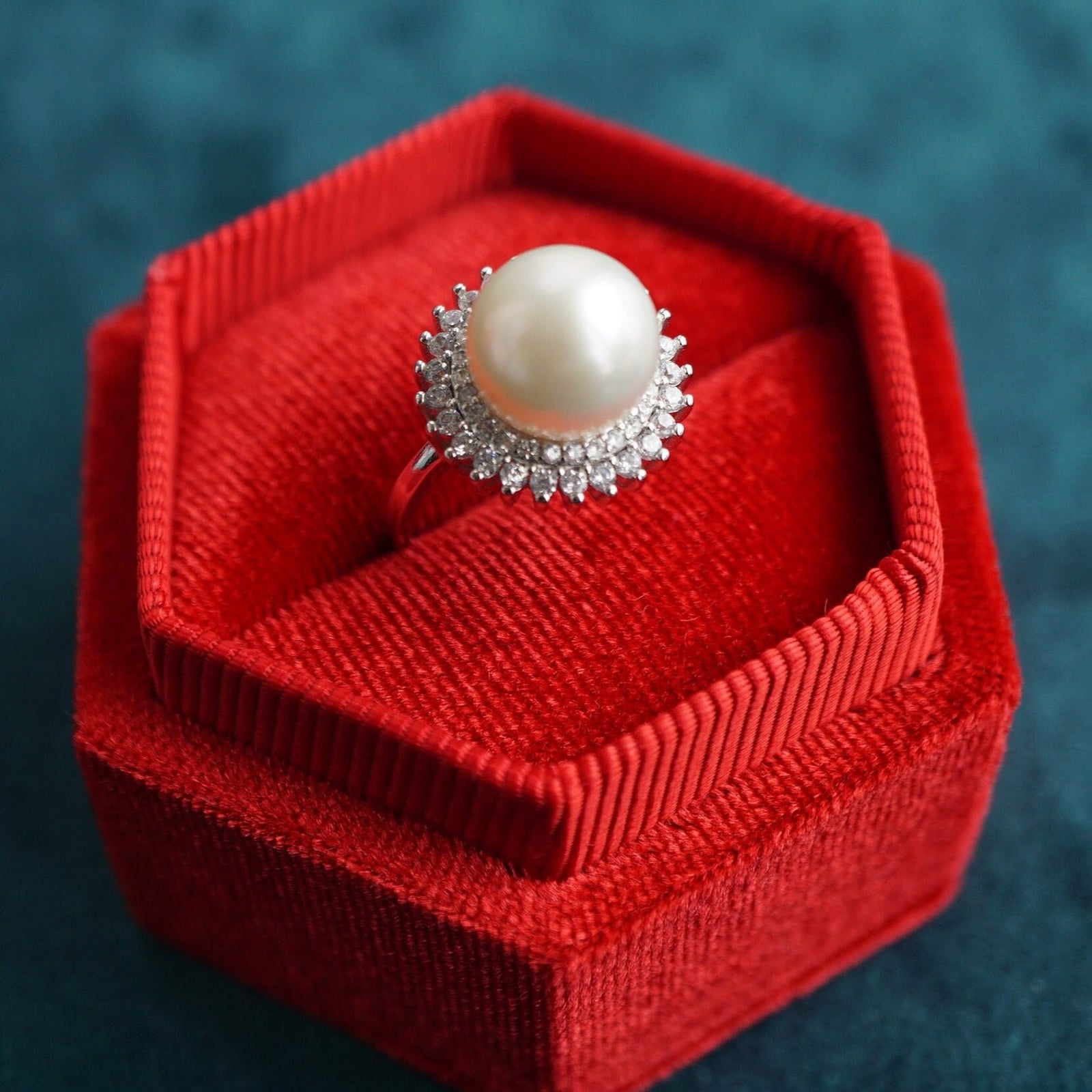 Dainty Wedding Freshwater Pearl Ring - Sterling Silver