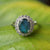 Genuine Australian Blue Opal Ring - Sterling Silver, 7x9mm-Vsabel Jewellery