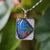 Vintage style handmade australian triplet opal pendant necklace with cubic zirconia's in 925 sterling silver, opal pendant, gift for her-Vsabel Jewellery