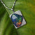 Vintage style handmade australian triplet opal pendant necklace with cubic zirconia's in 925 sterling silver, opal pendant, gift for her-Vsabel Jewellery