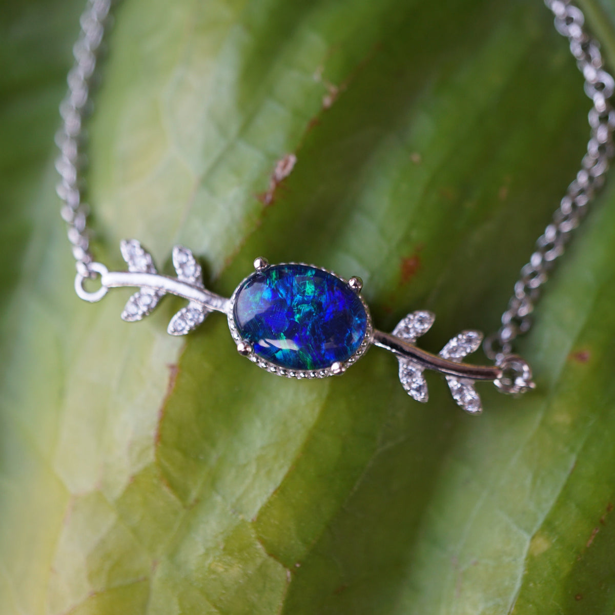 Leaf Opal Bracelet - Nature&#39;s Elegance-Vsabel Jewellery