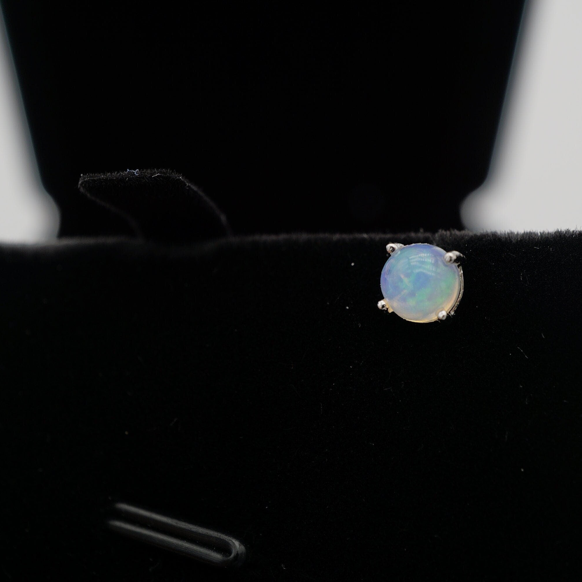 Real Circle Ethiopian Opal Earring Studs