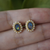 Vintage Gold Triplet Opal Stud Earrings - Timeless Elegance-Vsabel Jewellery