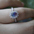 Flower Rainbow Opal Ring - Sterling Silver, Triplet Opal-Vsabel Jewellery