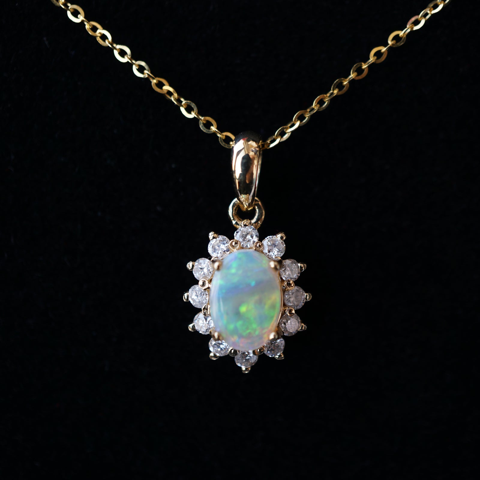 18k solid gold genuine australian solid opal necklace, dainty opal jewellery, crystal opal necklace, october birthstone, bridesmaid-Vsabel Jewellery