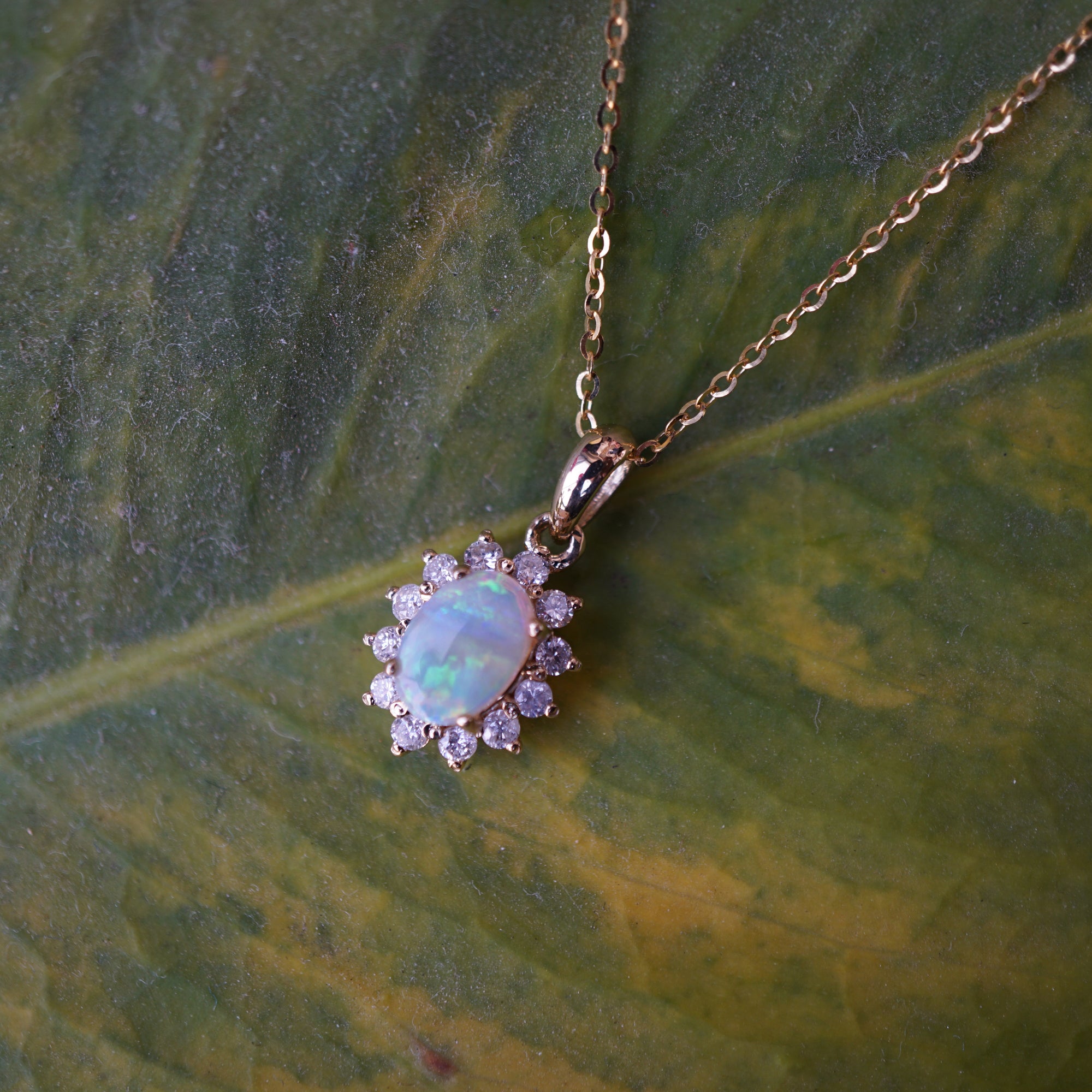 18k solid gold genuine australian solid opal necklace, dainty opal jewellery, crystal opal necklace, october birthstone, bridesmaid-Vsabel Jewellery