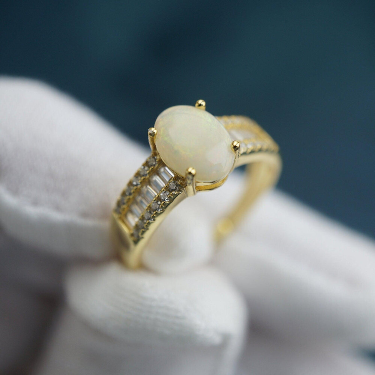 Exquisite Crystal Opal Ring - Perfect for Engagement &amp; Anniversary-Vsabel Jewellery